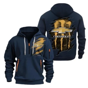 Chevrolet Hoodie Half Zipper CAR0217092025, All Over Print Hoodie Half Zipper