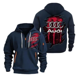 Audi Hoodie Half Zipper CAR0217092029, All Over Print Hoodie Half Zipper