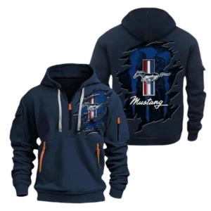 Ford-Mustang Hoodie Half Zipper CAR0217092030, All Over Print Hoodie Half Zipper