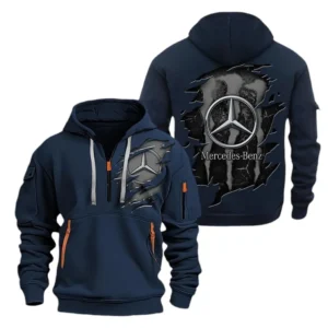 Mercedes-Benz Hoodie Half Zipper CAR0217092031, All Over Print Hoodie Half Zipper