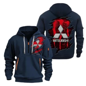 Mitsubishi Hoodie Half Zipper CAR0217092039, All Over Print Hoodie Half Zipper