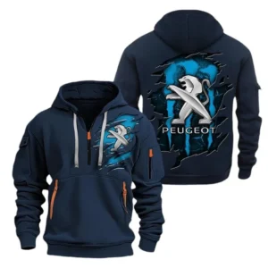 Peugeot Hoodie Half Zipper CAR0217092041, All Over Print Hoodie Half Zipper