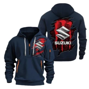 Suzuki Hoodie Half Zipper CAR0217092049, All Over Print Hoodie Half Zipper