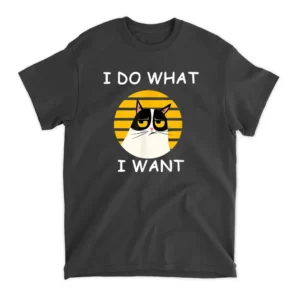 Retro I Do What I Want With My Cat Funny Cat Love T-Shirt - Black