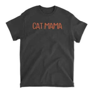 Retro Vintage Simple Funny Cat Mama T-Shirt - Black