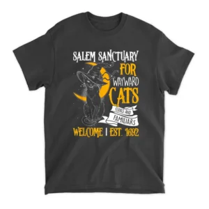 Salem Sanctuary For Wayward Cats Ferals And Familiars T-Shirt - Black