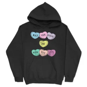 Star Wars Candy Hearts Force Valentine's Graphic Hoodie - Black
