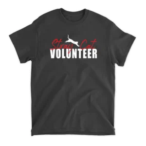 Stray Cat Volunteer Leaping Cat T-Shirt - Black