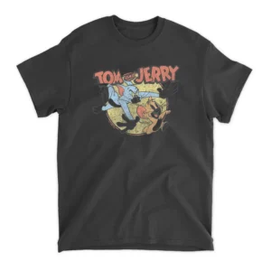 Tom And Jerry Cat And Mouse Chase Poster T-Shirt - Black