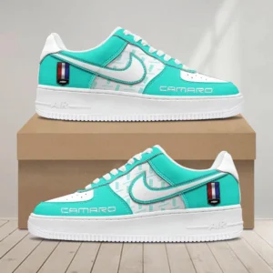Chevrolet Camaro Air Low-Top Sneakers, CAR All Over Print Air Low-Top Sneakers - Cyan CAR1203222040