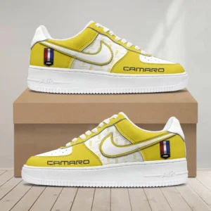 Chevrolet Camaro Air Low-Top Sneakers, CAR All Over Print Air Low-Top Sneakers - Yellow CAR1203222040