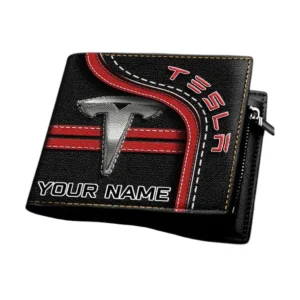Tesla Horizontal Leather Wallet, Gift For Tesla Lovers, Gift For Him, Husband, Boyfriend CAR1303052542