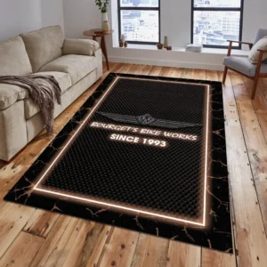 Bourget's Bike Works Rug, Gift For Bourget's Bike Works Lovers, Gift For Him, Husband, Boyfriend CAR15003142500 - Brown