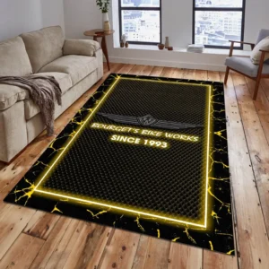 Bourget's Bike Works Rug, Gift For Bourget's Bike Works Lovers, Gift For Him, Husband, Boyfriend CAR15003142500 - Yelloư