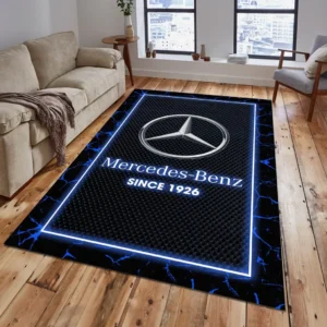 Mercedes Benz Rug, Gift For Mercedes Benz Lovers, Gift For Him, Husband, Boyfriend CAR15003142521 - Blue