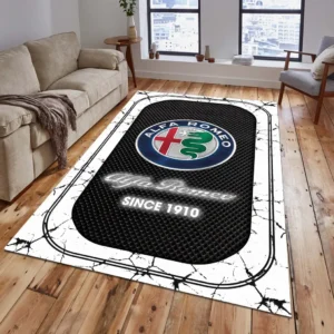 Alfa Romeo Rug, Gift For Alfa Romeo Lovers, Gift For Him, Husband, Boyfriend CAR15203142500 - White