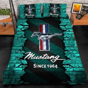 Ford Mustang Bedding Set, Gift For Ford Mustang Lovers CAR156031325376 - Cyan