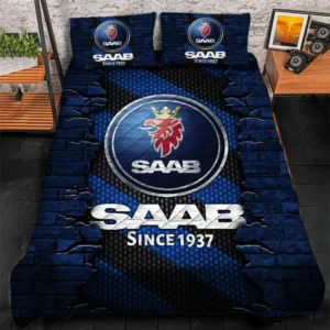 Saab Bedding Set, Gift For Saab Lovers CAR156031325385 - Blue