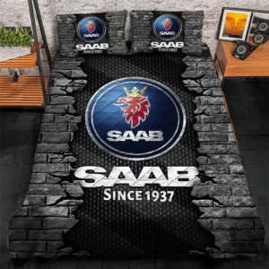 Saab Bedding Set, Gift For Saab Lovers CAR156031325385 - Gray