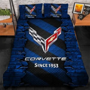 Chevrolet Corvette Bedding Set, Gift For Chevrolet Corvette Lovers CAR156031325390 - Blue