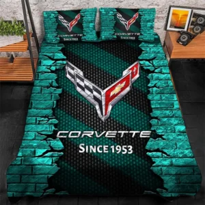 Chevrolet Corvette Bedding Set, Gift For Chevrolet Corvette Lovers CAR156031325390 - Cyan