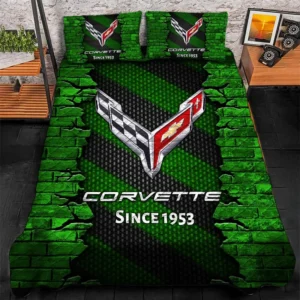 Chevrolet Corvette Bedding Set, Gift For Chevrolet Corvette Lovers CAR156031325390 - Green
