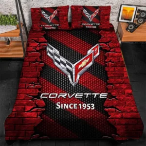 Chevrolet Corvette Bedding Set, Gift For Chevrolet Corvette Lovers CAR156031325390 - Red
