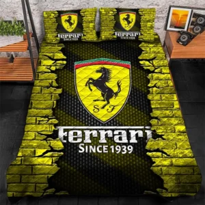 Ferrari Bedding Set, Gift For Ferrari Lovers CAR156031325395 - Yellow