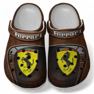 Ferrari Crocs Sandals For Men Women, Gift For Ferrari Fan CAR177031425577 - Brown