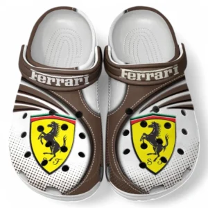 Ferrari Crocs Sandals For Men Women, Gift For Ferrari Fan CAR181031525689 - Brown