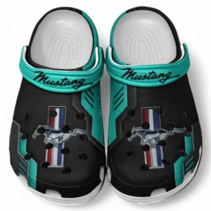 Ford Mustang Crocs Shoes, Clogs Men Women, Gift For Ford Mustang Fan CAR185031525228 - Cyan