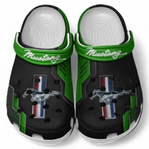 Ford Mustang Crocs Shoes, Clogs Men Women, Gift For Ford Mustang Fan CAR185031525228 - Green