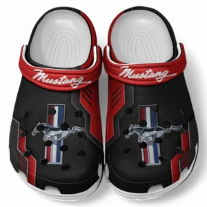 Ford Mustang Crocs Shoes, Clogs Men Women, Gift For Ford Mustang Fan CAR185031525228 - Red