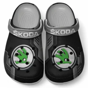Skoda Crocs Shoes, Clogs Men Women, Gift For Skoda Fan CAR185031525252 - Gray