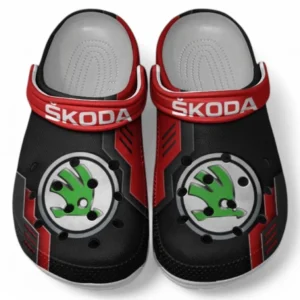 Skoda Crocs Shoes, Clogs Men Women, Gift For Skoda Fan CAR185031525252 - Red