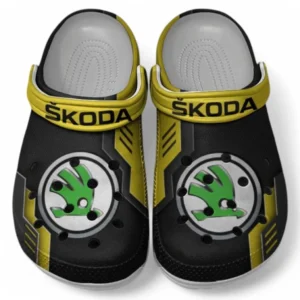 Skoda Crocs Shoes, Clogs Men Women, Gift For Skoda Fan CAR185031525252 - Yellow