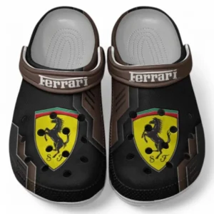 Ferrari Crocs Shoes, Clogs Men Women, Gift For Ferrari Fan CAR185031525258 - Brown