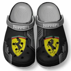 Ferrari Crocs Shoes, Clogs Men Women, Gift For Ferrari Fan CAR185031525258 - Gray