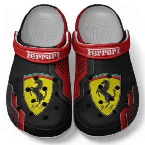 Ferrari Crocs Shoes, Clogs Men Women, Gift For Ferrari Fan CAR185031525258 - Red