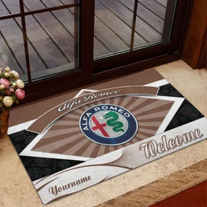 Alfa Romeo Doormat, Gift For Alfa Romeo Lovers, Gift For Him, Husband, Boyfriend CAR1903052501 - Brown