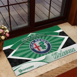 Alfa Romeo Doormat, Gift For Alfa Romeo Lovers, Gift For Him, Husband, Boyfriend CAR1903052501 - Green