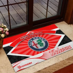 Alfa Romeo Doormat, Gift For Alfa Romeo Lovers, Gift For Him, Husband, Boyfriend CAR1903052501 - Red