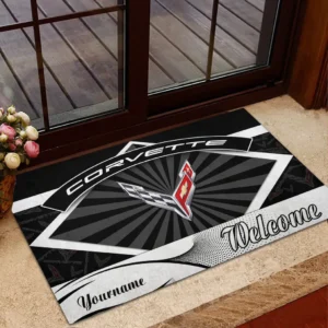 Chevrolet Corvette Doormat, Gift For Chevrolet Corvette Lovers, Gift For Him, Husband, Boyfriend CAR1903052516 - Black