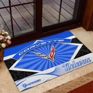 Chevrolet Corvette Doormat, Gift For Chevrolet Corvette Lovers, Gift For Him, Husband, Boyfriend CAR1903052516 - Blue