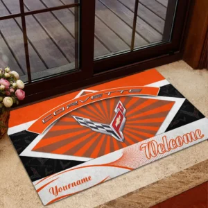 Corvette C8 Doormat, Gift For Corvette C8 Lovers, Gift For Him, Husband, Boyfriend CAR1903052524 - Orange