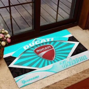 Ducatti Doormat, Gift For Ducatti Lovers, Gift For Him, Husband, Boyfriend CAR1903052530 - Cyan