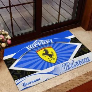 Ferrari Doormat, Gift For Ferrari Lovers, Gift For Him, Husband, Boyfriend CAR1903052531 - Blue