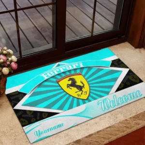 Ferrari Doormat, Gift For Ferrari Lovers, Gift For Him, Husband, Boyfriend CAR1903052531 - Cyan