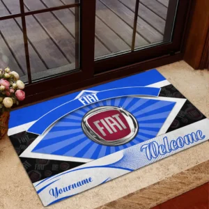 Fiat Doormat, Gift For Fiat Lovers, Gift For Him, Husband, Boyfriend CAR1903052532 - Blue