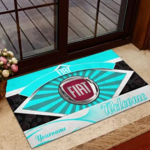 Fiat Doormat, Gift For Fiat Lovers, Gift For Him, Husband, Boyfriend CAR1903052532 - Cyan
